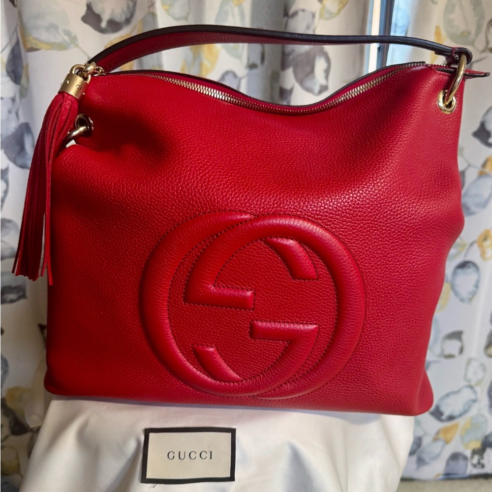 Gucci Vibrant Red Hobo Bag